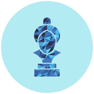 Arka planda mavi kristal küre simgesi izole edildi. vektör illüstrasyonu