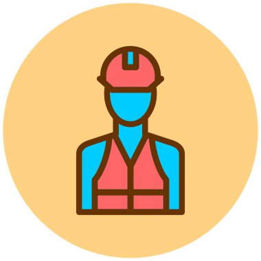 İşçi. Web simgesi basit illüstrasyon