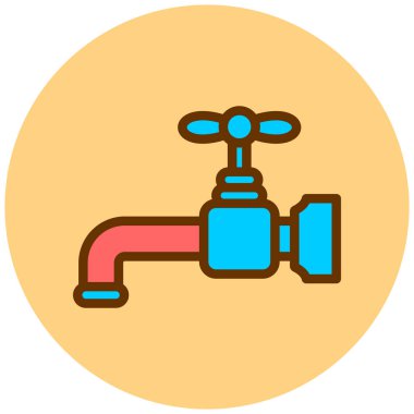 Su musluğu. Basit resimleme