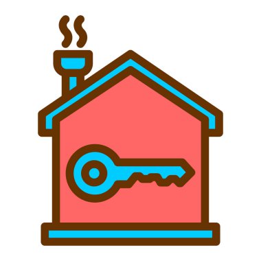 ev anahtarı ikon vektörü. düz biçim illüstrasyonu.