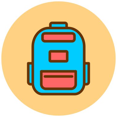 Sırt çantası. Web simgesi basit illüstrasyon