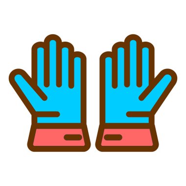 Eldiven ikonu vektörü. izole edilmiş sınır sembolü çizimi