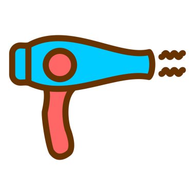 Saç kurutma makinesi. Web simgesi basit illüstrasyon