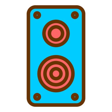 müzik çalar simgesi. Web için ses hoparlörü vektör simgelerinin düz çizimi