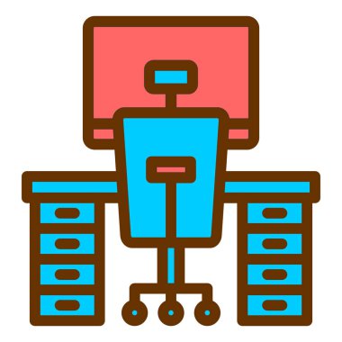 İş yeri simgesi vektörü. izole edilmiş sembol çizimi