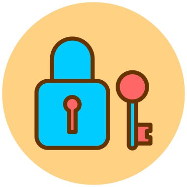 Kilit. Web simgesi basit illüstrasyon