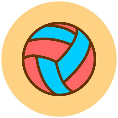 Voleybol düz vektör simgesi