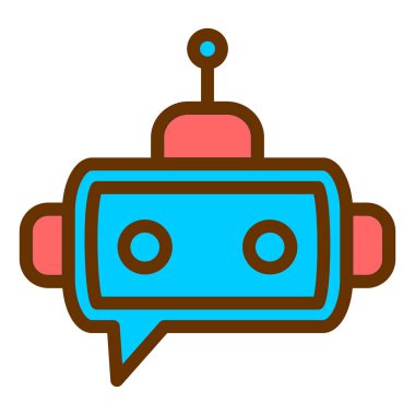 robot. Web simgesi basit illüstrasyon