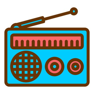 Radyo. Web simgesi basit illüstrasyon