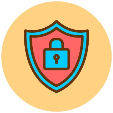 Kalkan. Web simgesi basit illüstrasyon