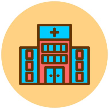 Hastane binası. Basit illüstrasyon