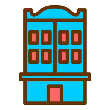 Bina. Web simgesi basit illüstrasyon