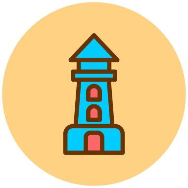 Deniz feneri. Web simgesi basit illüstrasyon