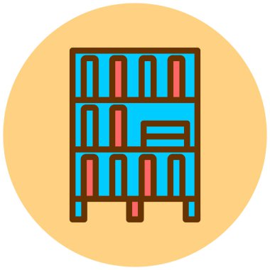 Kütüphane. Web simgesi basit illüstrasyon