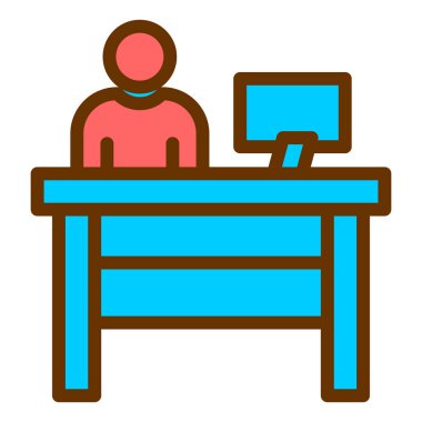 Masa. Web simgesi basit illüstrasyon