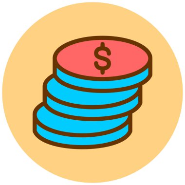 Dolar Sikkeleri. Basit illüstrasyon