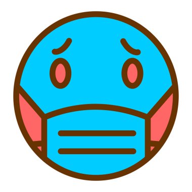 Yüz maskesi. Basit resimleme