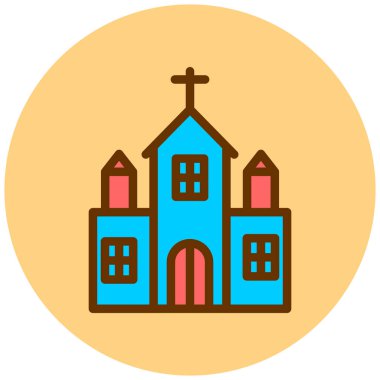 kilise düz vektör simgesi