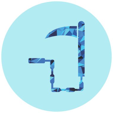 Kusarigama simgesi, vektör illüstrasyonu basit tasarım