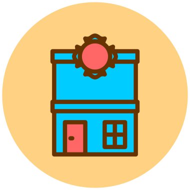 Bina. Web simgesi basit illüstrasyon