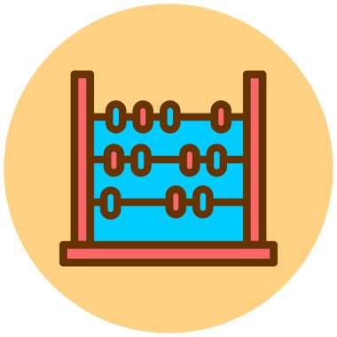 okul abaküs düz vektör simgesi