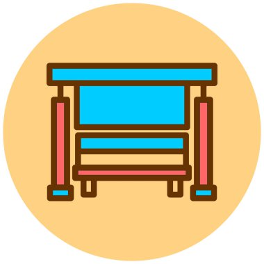 Yedek kulübesi Web simgesi basit illüstrasyon