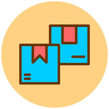 Paket var. Web simgesi basit illüstrasyon