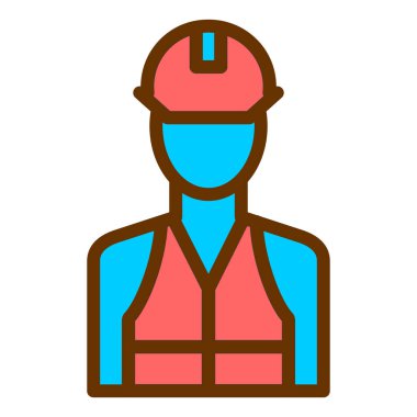 İşçi. Web simgesi basit illüstrasyon