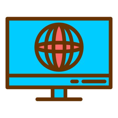 Monitör. Web simgesi basit illüstrasyon