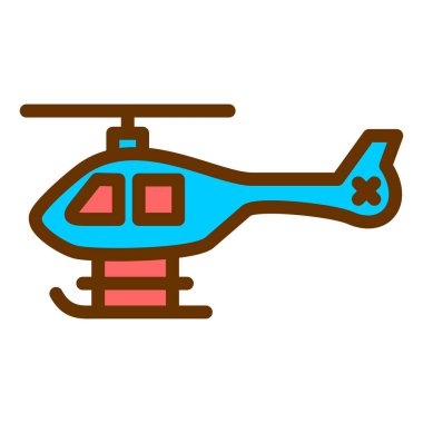 Helikopter simgesi vektör illüstrasyonu