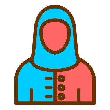 Başörtüsü. Web simgesi basit illüstrasyon