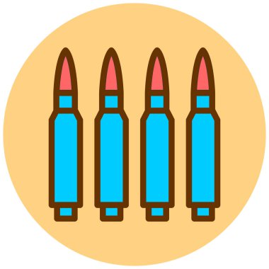 Mermi simgesi, vektör illüstrasyonu