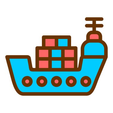 Gemi. Web simgesi basit illüstrasyon