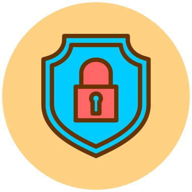 Kalkan. Web simgesi basit illüstrasyon