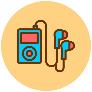 Müzik çalar. Basit resimleme