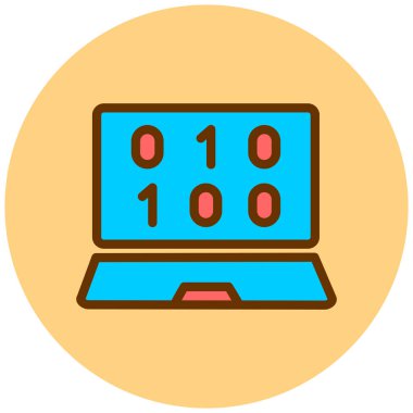 Kodlama. Web simgesi basit illüstrasyon