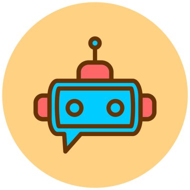 robot. Web simgesi basit illüstrasyon