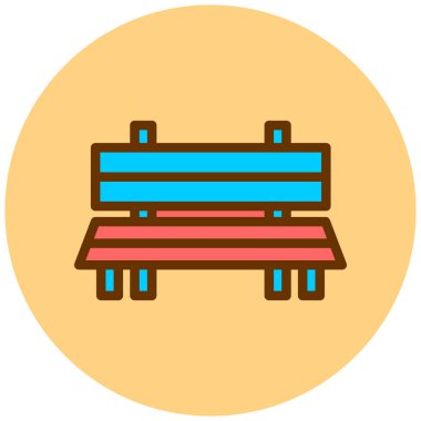 bank, sandalye, bina, oyun alanı, tablo, vektör illüstrasyonu