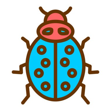 Uğur böceği. Web simgesi basit illüstrasyon