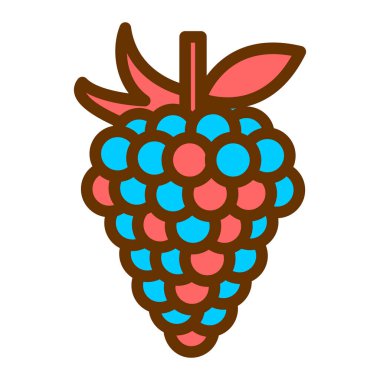 ahududu meyve ikonu vektör illüstrasyon tasarımı