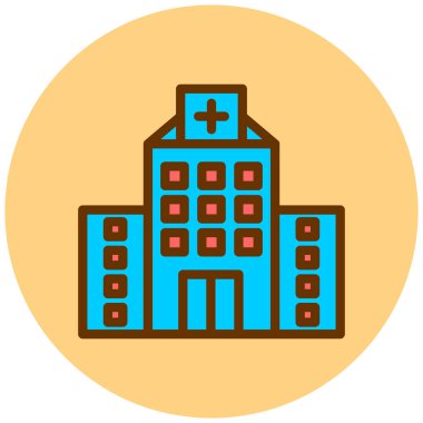 Hastane. Web simgesi basit illüstrasyon