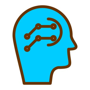 beyin simgesi olan insan kafası. vektör çizim