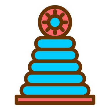 Piramit. Web simgesi basit illüstrasyon