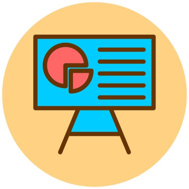 Sunum. Web simgesi basit illüstrasyon