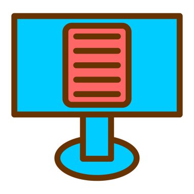 Monitör. Web simgesi basit illüstrasyon