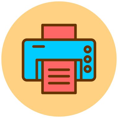 Yazıcı. Web simgesi basit illüstrasyon