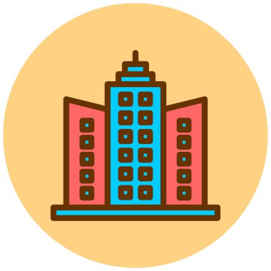 Bina. Web simgesi basit illüstrasyon