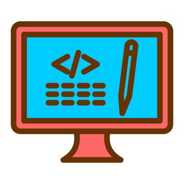 Bilgisayar ekranı ikon vektörü. İnternet teknolojisi işareti. izole edilmiş sembol çizimi