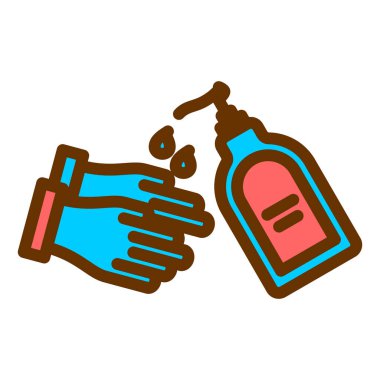 El yıkama ikonu vektörü. Temizlik servisi işareti. izole edilmiş sınır sembolü çizimi