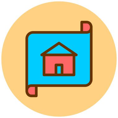 Ev. Web simgesi basit illüstrasyon